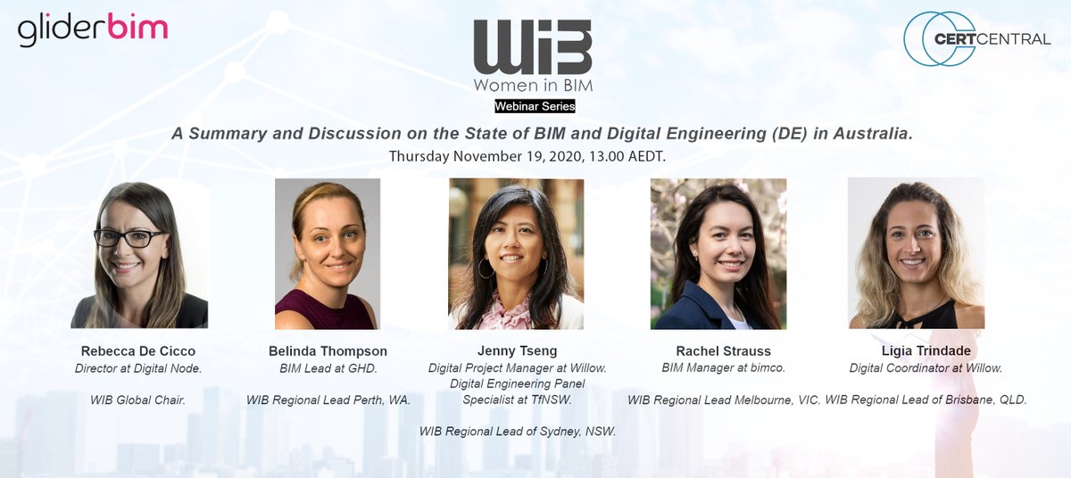 Join <a href="/becdecicco/">Rebecca De Cicco</a> Nov 19 where she will facilitate a panel focusing on the differing governmental strategies across Australia regarding BIM &amp; Digital Engineering including Regional Leads <a href="/bel_blthompson/">Belinda Thompson</a> , Rachel Strauss, Jenny Tseng &amp; Ligia Trindade. register.gotowebinar.com/register/35964…