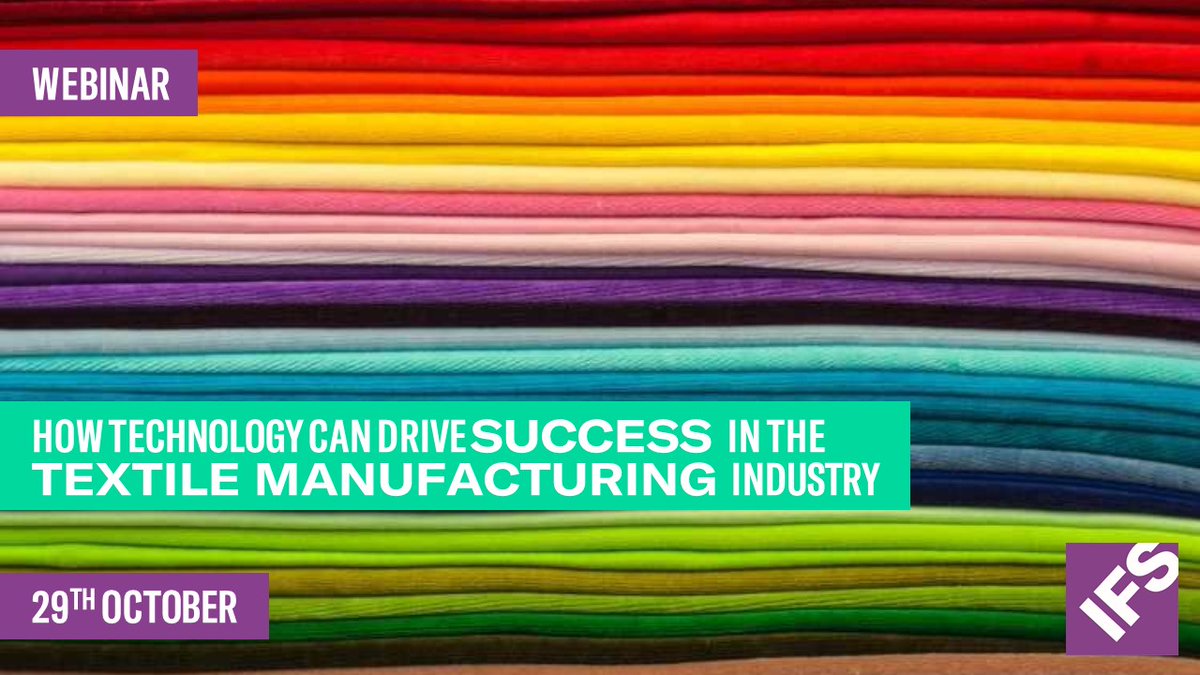 Last chance to register! Join us tomorrow <a href="/2/">A 2-loop</a>.30 p.m (Islamabad) / 3.00 p.m (Colombo) to learn how you can leverage technology to transform your textile manufacturing business. Register ifs.link/Vajsxq