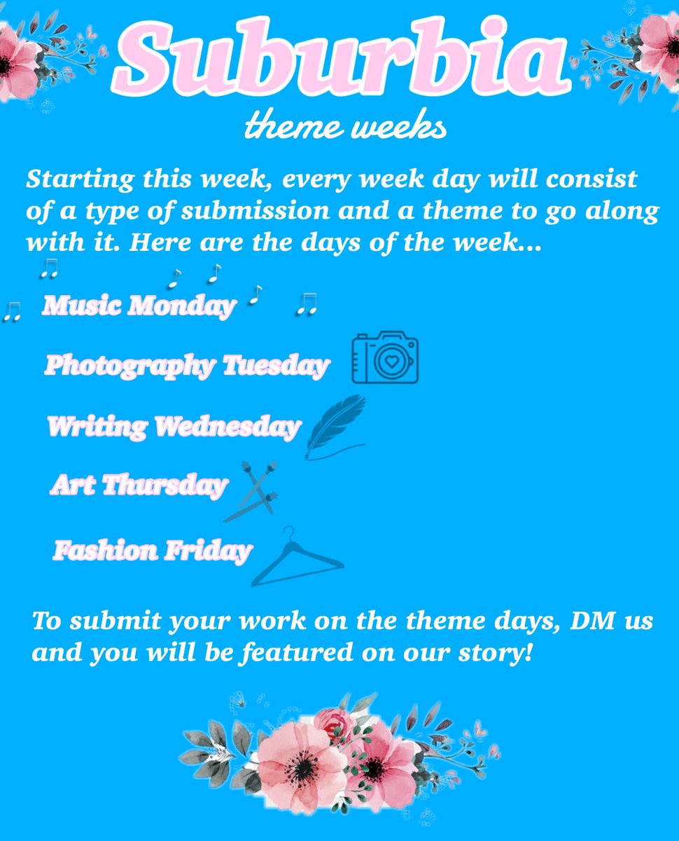 We would love for you to participate in our upcoming theme weeks!!