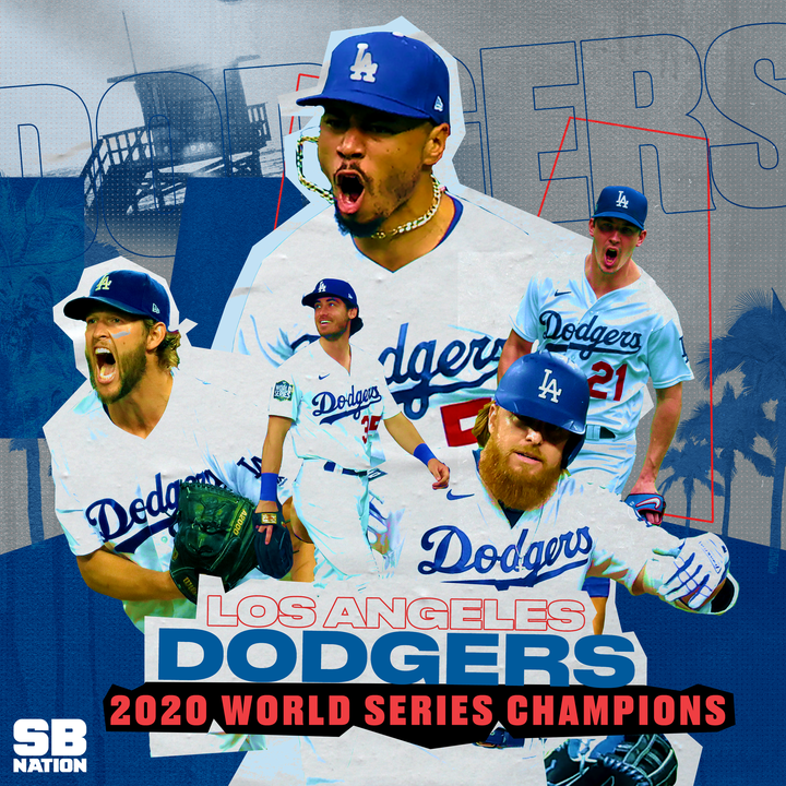 SBNation's tweet photo. THE WAIT IS OVER. THE LOS ANGELES DODGERS ARE WORLD SERIES CHAMPIONS! https://t.co/Gvucin2Bq0