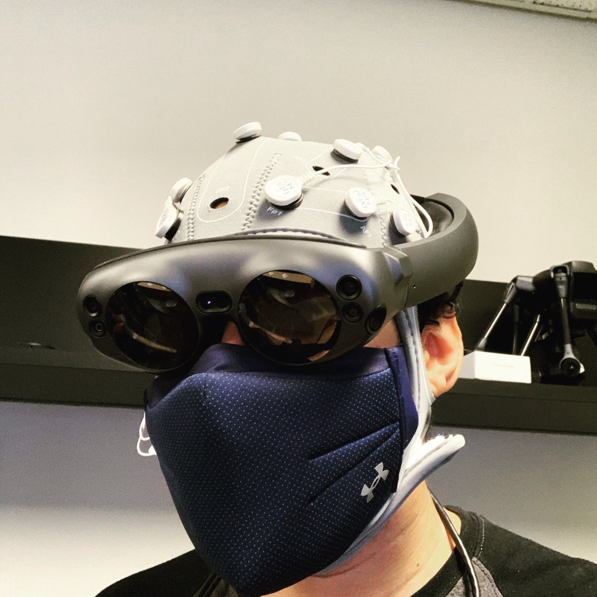 When you go to the lab to test a new development <a href="/Nmil_Usf/">Neuro-Machine Interaction Lab</a> is building and you end up becoming a cyborg 😎. Project funded by <a href="/SOFWERX/">SOFWERX</a>. #neurotech #AugmentedReality #bci #eeg #magicleap #cyborg #futurist <a href="/cseUSF/">cseUSF</a> <a href="/EngineeringUSF/">Engineering USF</a>