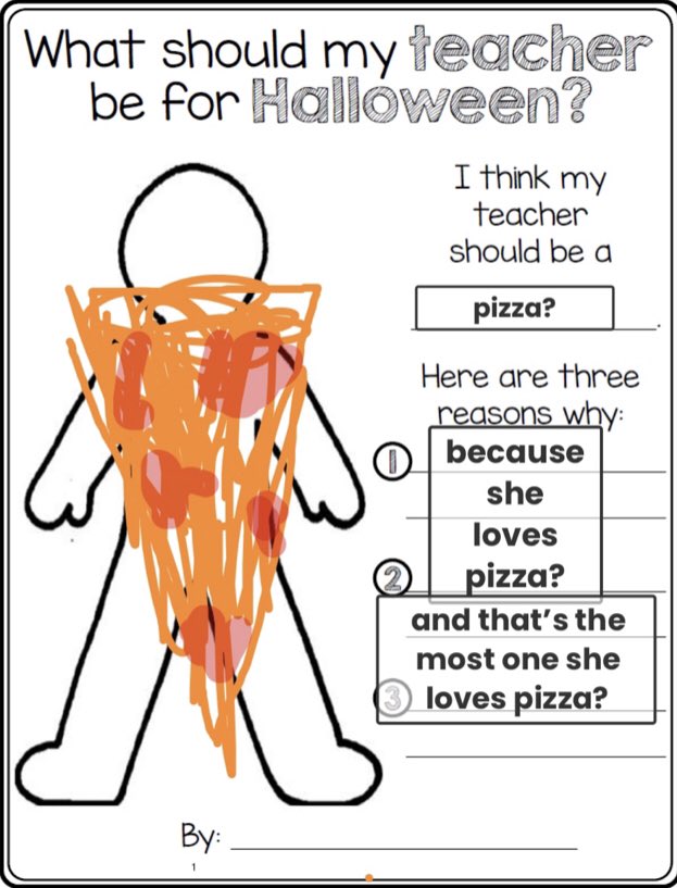 MsPowellteaches's tweet photo. Inspired from @khroxburgh 💫 I loved this idea! My Ss had so much fun doing this and I had a good laugh! Thanks for sharing this idea😁 #808educate #seesawfun #Halloween https://t.co/209qCWoW7i