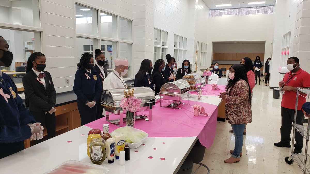 MHS_WarHawks's tweet photo. MHS faculty "SHOWED UP &amp; PINK OUT" supporting our student CTAE clubs #FFA #HOSA #FBLA #FCCLA @ #BCA luncheon while responsible distancing #mcdonoughwarhawkway #MHSMATTERS @AntonioMattox2 @ChashaWilliams @BrentStenson @CoachMikalUwood @JSMartin_EDS @MHSGradCoach221 @KimGrantIPLL https://t.co/bSCnDPsZGe