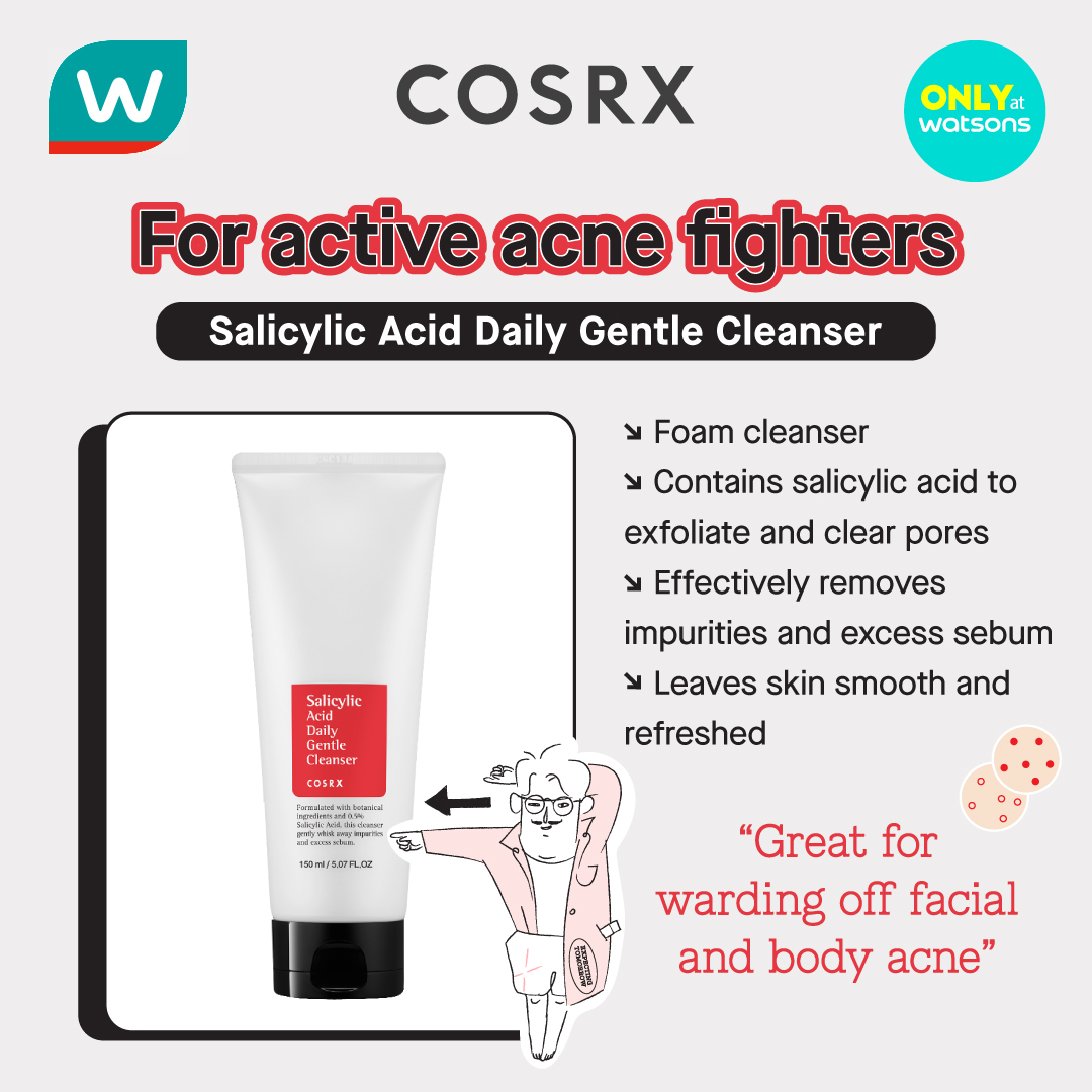 cosrx salicylic acid daily gentle cleanser watsons