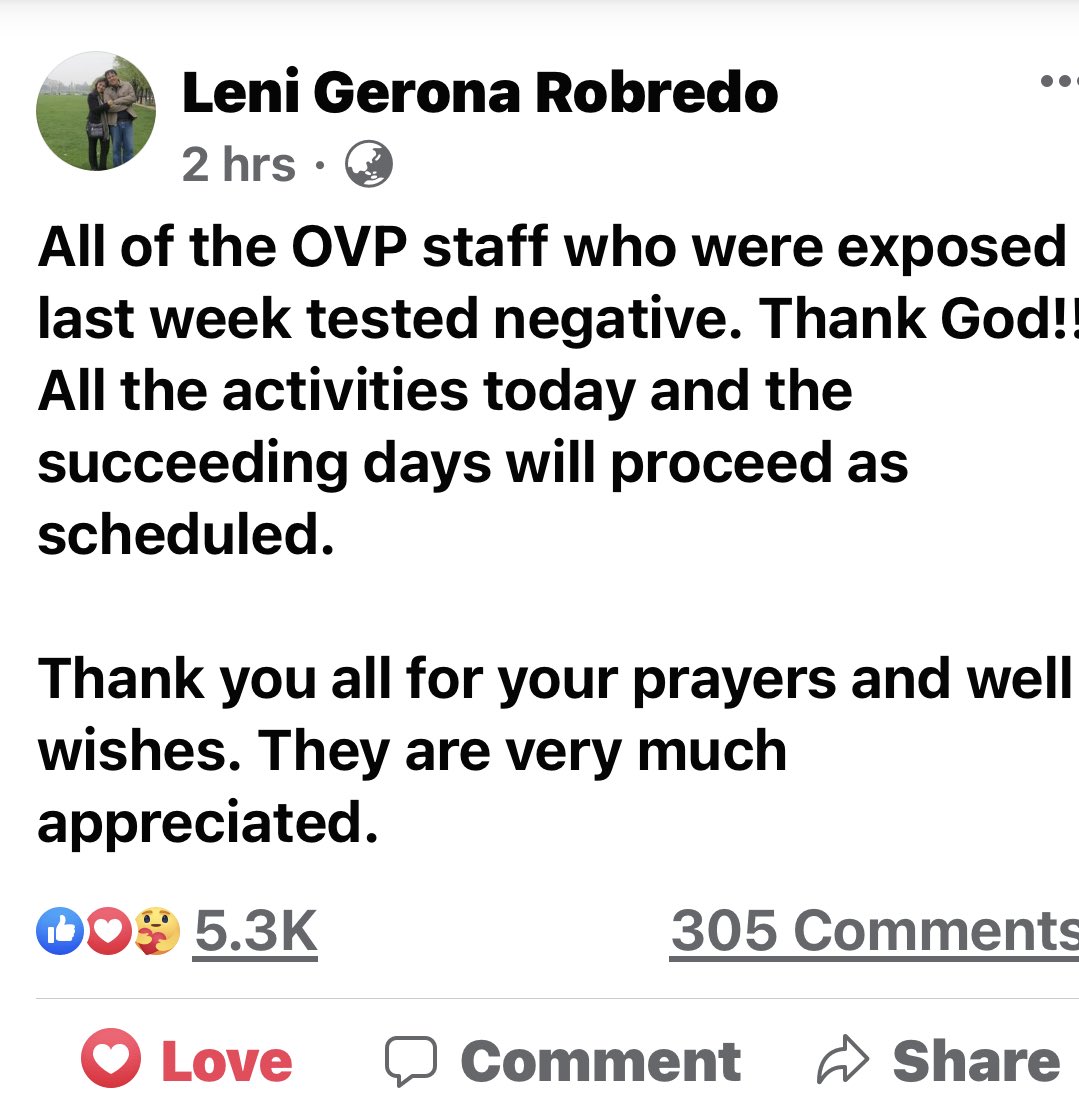 God is good🙏🏻 Keep up the good work and be well and safe always @VPLeniRobredo @lenirobredo @aikarobredo https://t.co/LVpBjdOQ2U