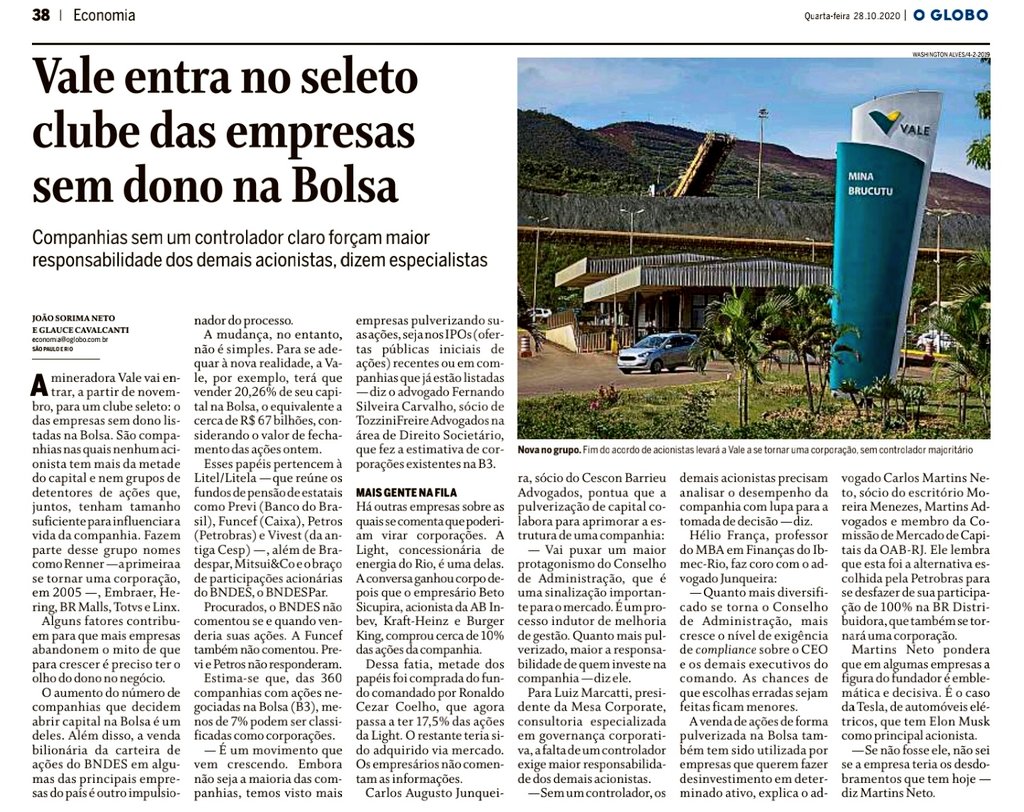 **VALE ENTRA NO GRUPO DAS EMPRESAS SEM DONO
#VALE3 https://t.co/6VKtoyHDsh