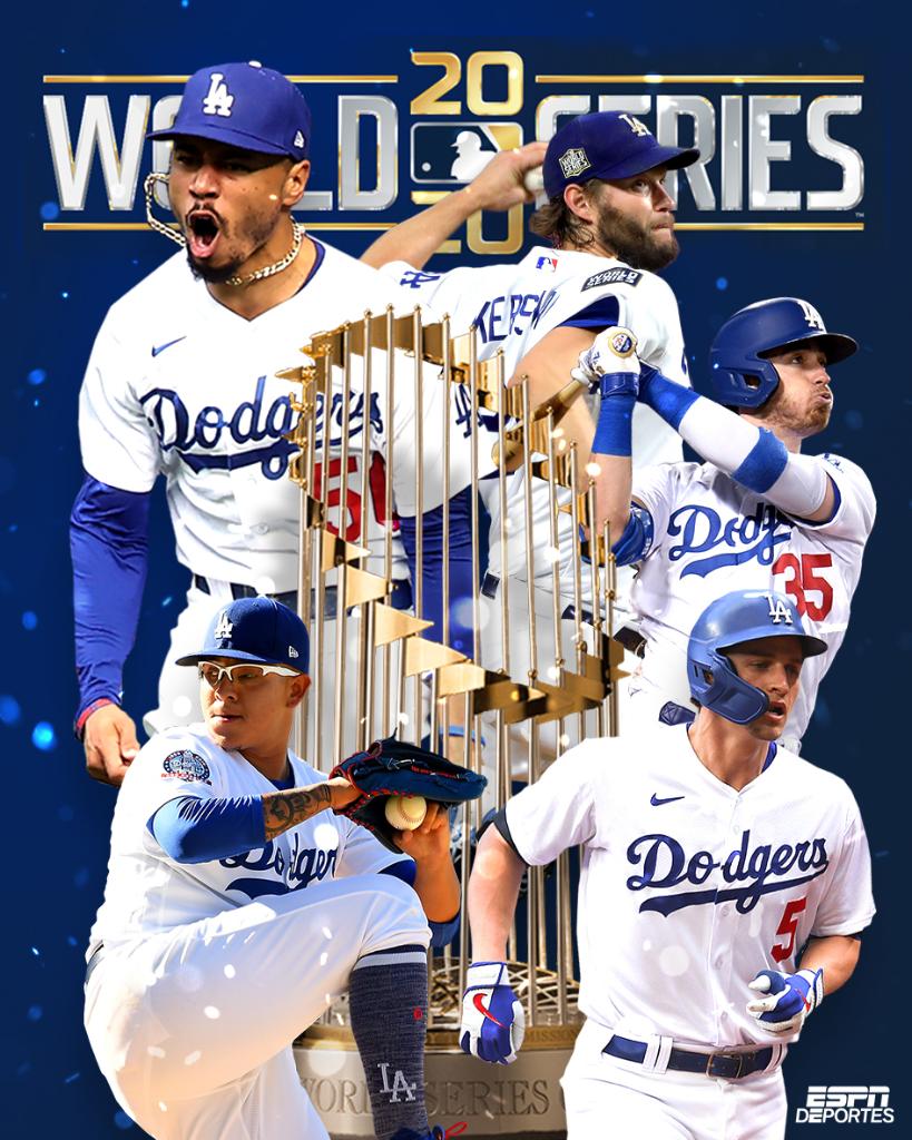 ESPNDeportes's tweet photo. Los #Dodgers ganan la 7️⃣ma #SerieMundial en su historia, se termina una sequía desde 1988 para Los Angeles. 🌃⚾ https://t.co/U1OHUz73iw