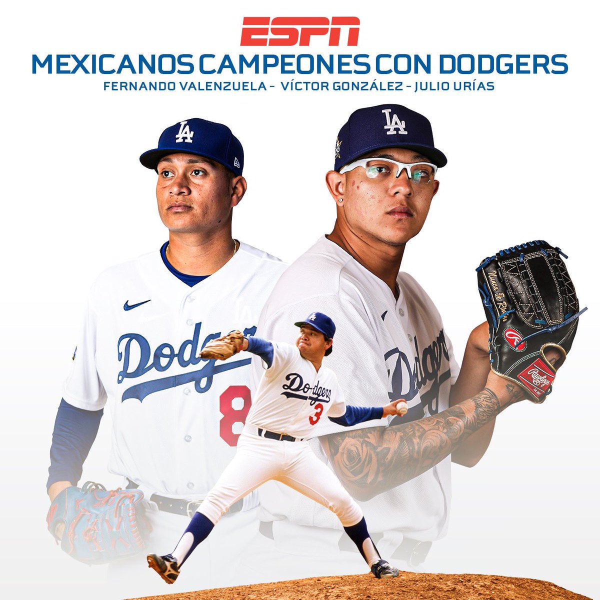 🇲🇽 ¡ORGULLO MEXICANO! 🇲🇽

Víctor González y Julio Urías se unen Fernando Valenzuela como los peloteros aztecas campeones con los #Dodgers 🌟🙌🏻