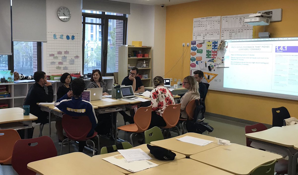 HdQingdao's tweet photo. At HD Qingdao we use evidence to inform our professional development. Our teachers &amp; T/As meet once a month to support each other develop their use of classroom Formative Assessment using materials created by Siobhan Leahy and @dylanwiliam #Bilingualeducation #formativeassessment https://t.co/NDggXjqjXa