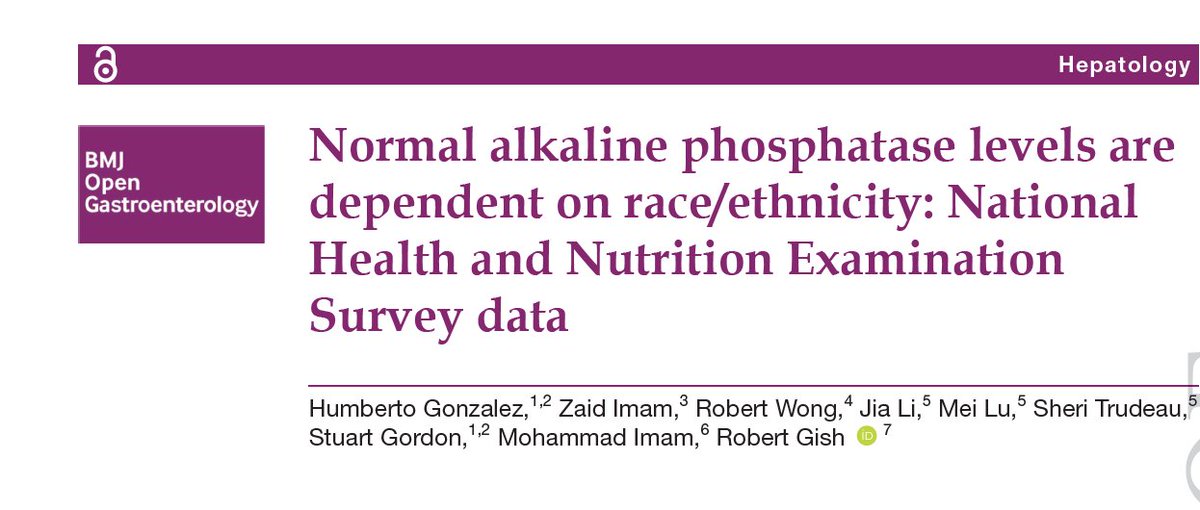 Proud to share my most recent publication on Normal Alkaline Phosphatase Levels. In collaboration with @RobertGish.

ncbi.nlm.nih.gov/pmc/articles/P…

#livertwitter @aasldtweets <a href="/HenryFordNews/">Mohammed Israil</a>