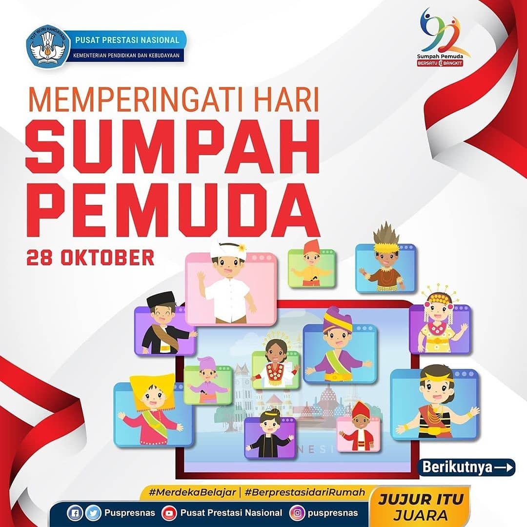 Ninditya1's tweet photo. Memperingati Sumpah Pemuda Milenial tetap terapkan 3-M, yaitu Menjaga jarak, Menggunakan Masker, dan Mencuci tangan. #SumpahPemudaBidikmisiEraCovid19#EdukasiPerubahanPerilaku
#MengajarDariRumahKemdikbud
@ditjendikti @bppPDN_official https://t.co/Zi4EcRPQV2
