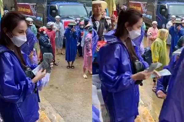 Thủy Tiên, Công Vinh đội mưa phát tiền cho người dân ở Quảng Bình https://t.co/MBLUDMaRvK https://t.co/xOpKCY93sd