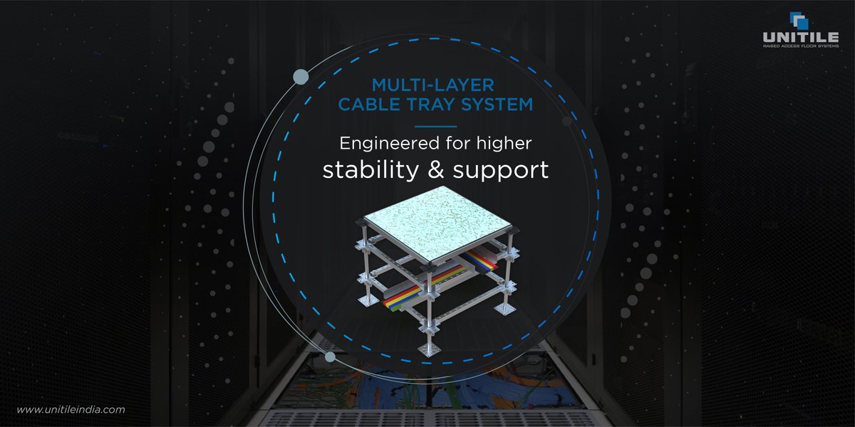 UnitileIndia's tweet photo. Multilayer cable tray support system is engineered to overcome the challenges faced by the conventional cable tray system. This system ensures easy & quick facilitation of last-minute changes & makes it possible to run underfloor services. #flooringsolutions #raisedaccessfloors https://t.co/F15d7Omv9S