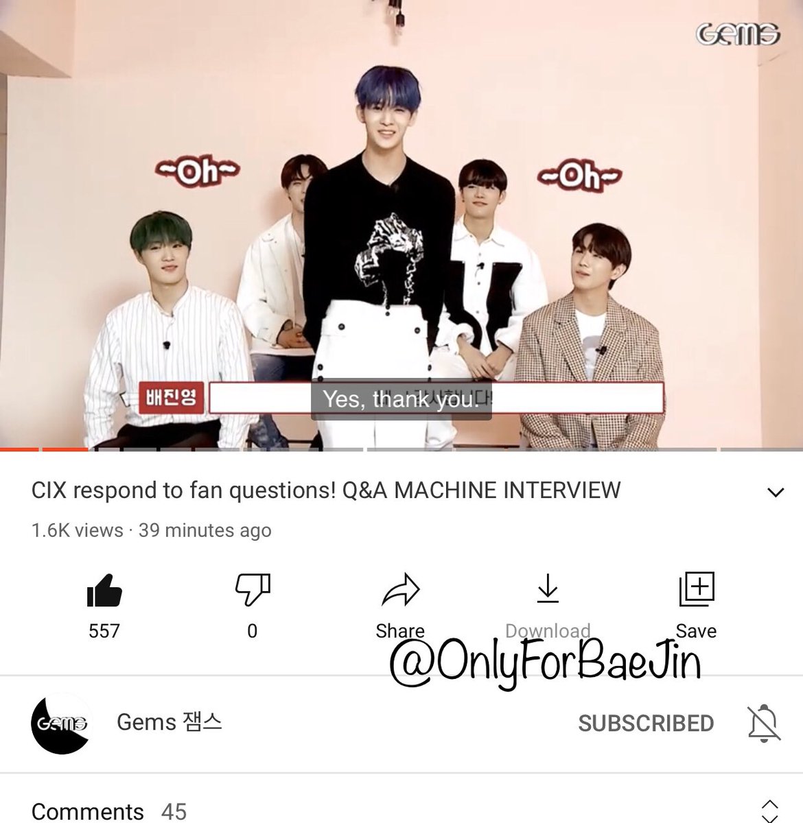 OnlyForBaeJin's tweet photo. @gems_genie @CIX_Official I love how Jinyoung becomes cute when he’s embarassed thats why i love this part when he danced a bit of their choreography 🤣 https://t.co/TqGD6xm4lt
