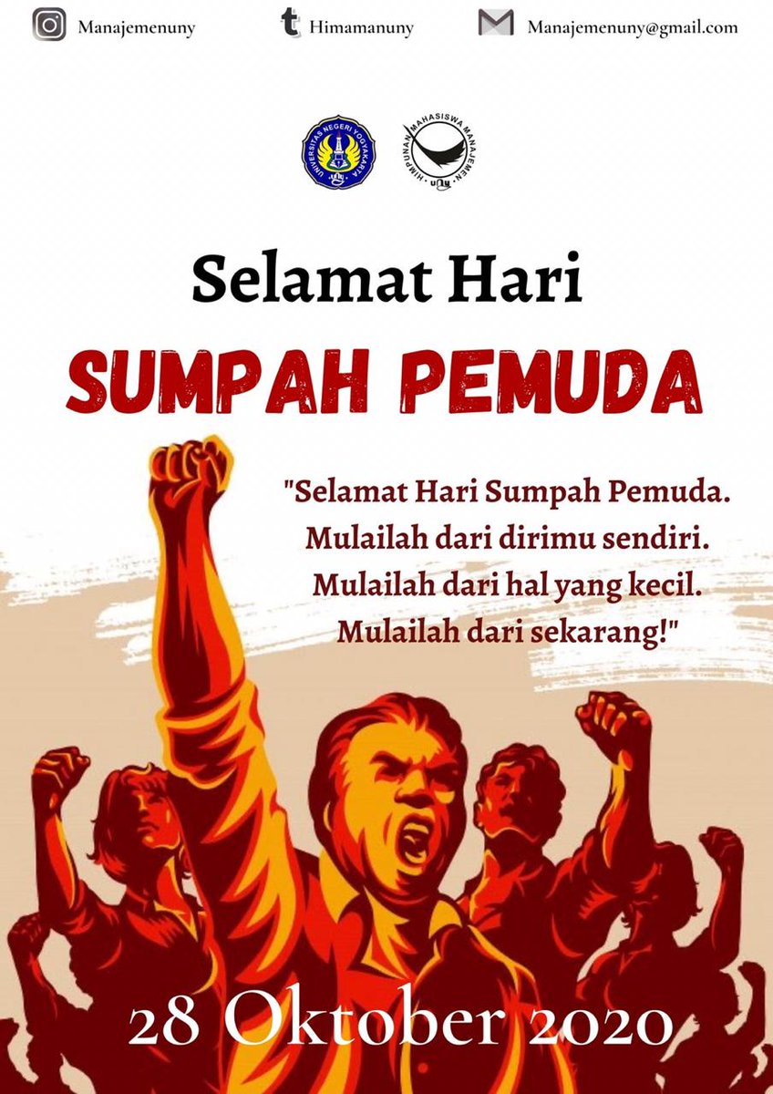 📢🇲🇨[Selamat Hari Sumpah Pemuda ke-92]🇲🇨📢

Aku, Kamu dan kita harus bangga terlahir sebagai Indonesia. Bertanah air, berbangsa, dan berbahasa Indonesia. Selamat Hari Sumpah Pemuda!

Yang muda yang berkarya!!!