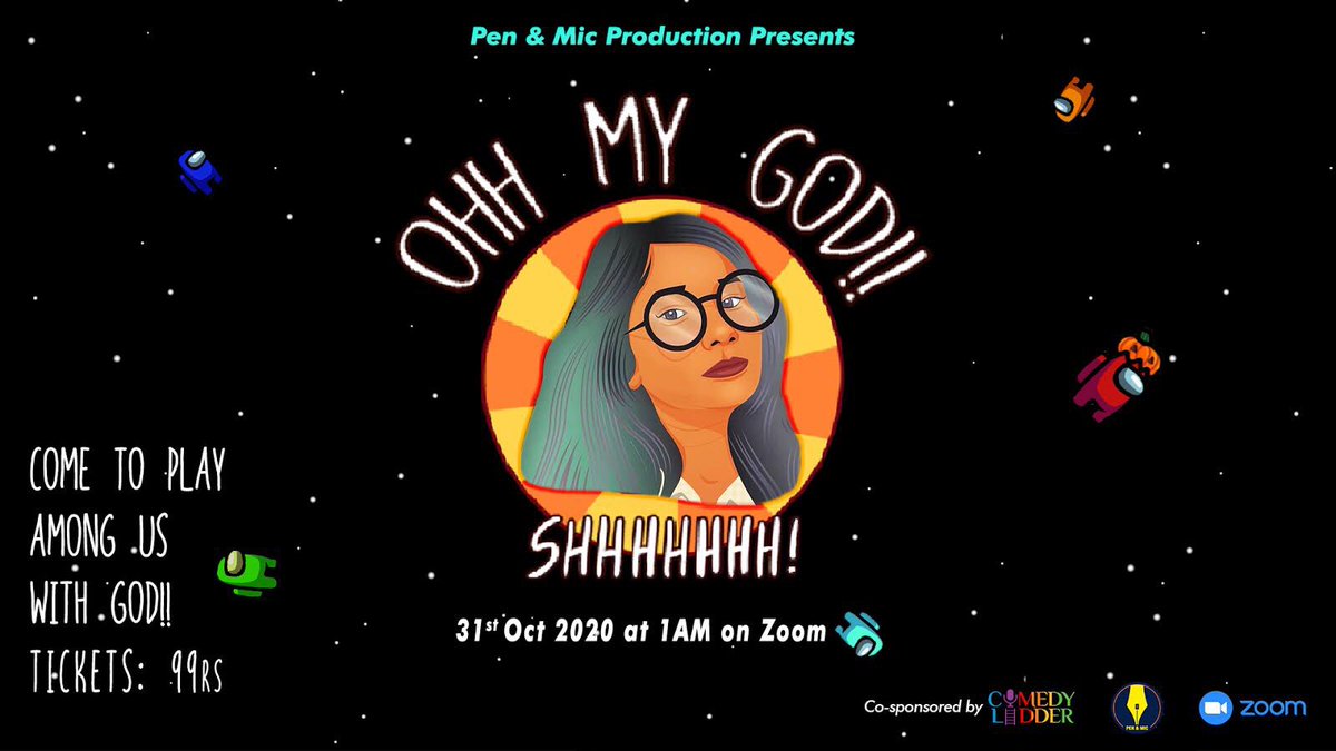 sarthakrautt's tweet photo. There is a super special show happening on Halloween Night.
You get to play Among us with @JeeyaDhadkDhadk on Zoom.
You all will be lying on faces &amp; it’s going to be hilarious!!
31st Oct 2020 at 1AM.
Register link-  https://t.co/Jzlmphrt8I  

@komallmore #penandmic #comedyladder https://t.co/vehJt7Tjiq