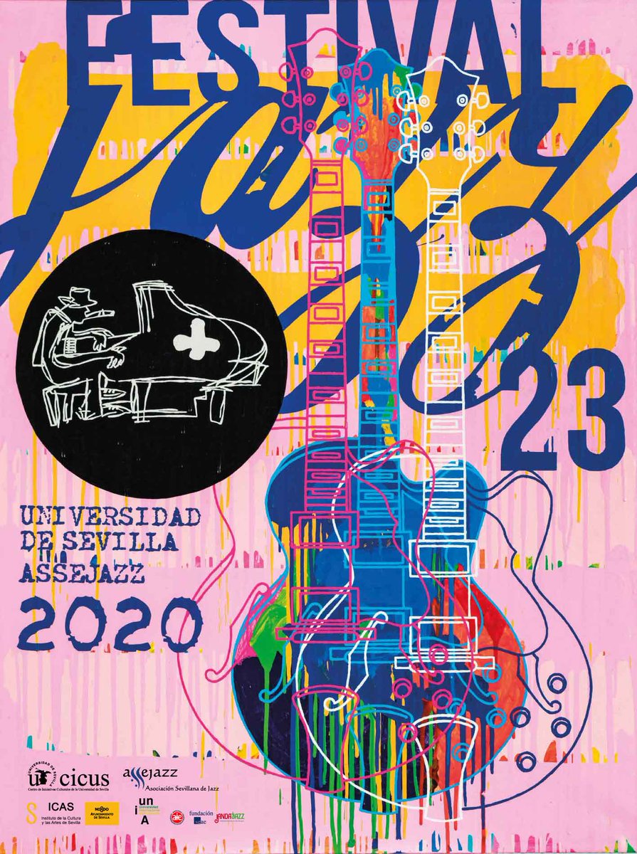 CICUS_'s tweet photo. Para la 23 edición del #festivalJazzUS, @unisevilla y @assejazz han contado con la colaboración del @Ayto_Sevilla, @UNIAuniversidad, @fundacionsgae, @aieartistas y #Andajazz.

+ info https://t.co/Ba5TxEzaHC 

El cartel ha sido diseñado por el artista onubense Manolo Cuervo https://t.co/kAUF6Er9Ia