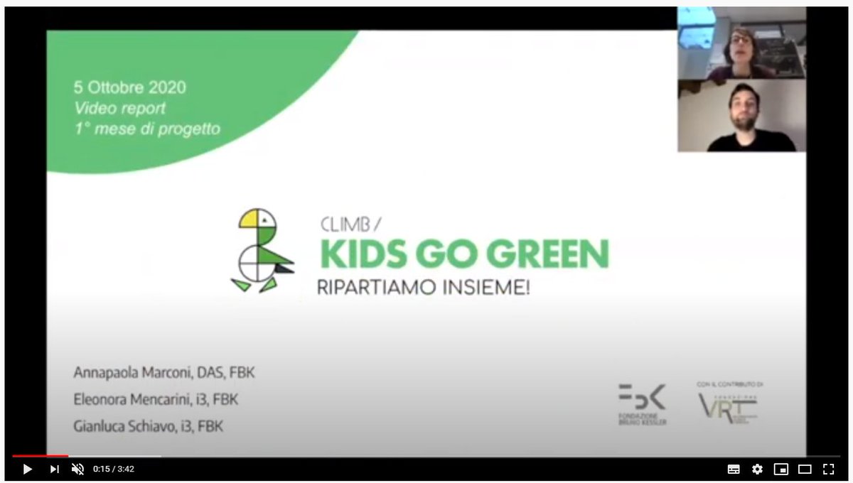 FBK_research's tweet photo. VALUTAZIONE del 1° mese di attività di Kids Go Green - Ripartiamo insieme!

In questo #video il #webinar per lo sviluppo del progetto: https://t.co/ypJVmdcf0K

@elme85 @Gianjano @annapmarconi

#FondazioneVRT #FONDAZIONECARITRO

#distantlearing #sostenibilita #ripartenza #ricerca https://t.co/waRoXPeNyF