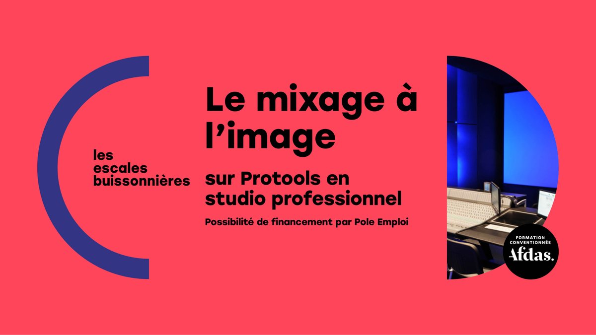 Last call !
Derniers jours pour monter votre dossier de financement sur la formation de novembre. https://t.co/fx8kt7Yvnv
- Formation Mixage à l'image sur #Protools en studio professionnel du 23/11 au 04/12/2020 à #Lyon https://t.co/7XOmP2d5sq