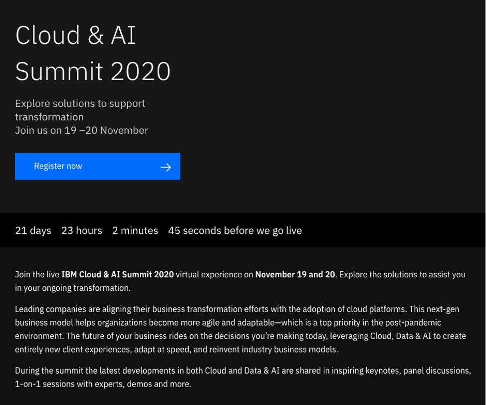 Join me on 19 Nov in the "Journey to Cloud" at the #Cloud &amp; #AI Summit 2020. 

Embrace the new hybrid multicloud world and accelerate your journey by transforming to new Operating Models, Hybrid Cloud, IT modernization and optimization, Cloud security

ibm.com/nl-en/marketin…