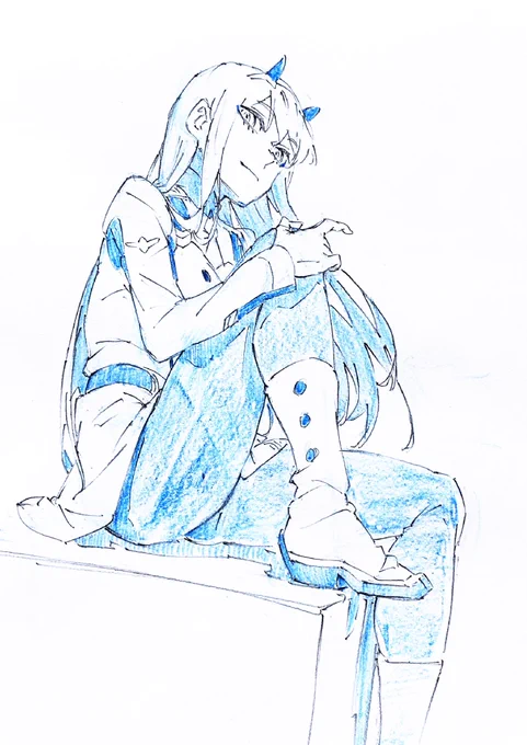 今日のゼロツースケッチ。

お題箱からの質問
Q.お手本にしているものはありますか?

A.いつも沢山のスケッチやイラスト、写真やデッサンフィギュアなど、沢山資料調べながら書いてます。

#ダリフラ #ゼロツー 