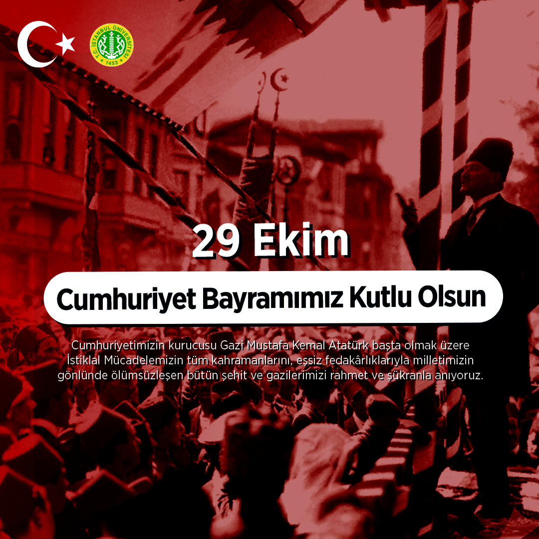 “Egemenlik Kayıtsız Şartsız Milletindir...”

Cumhuriyet Bayramımız
Kutlu Olsun

Gazi Mustafa Kemal Atatürk başta olmak üzere İstiklal Mücadelemizin kahramanlarını, bütün şehit ve gazilerimizi rahmet ve şükranla anıyoruz.