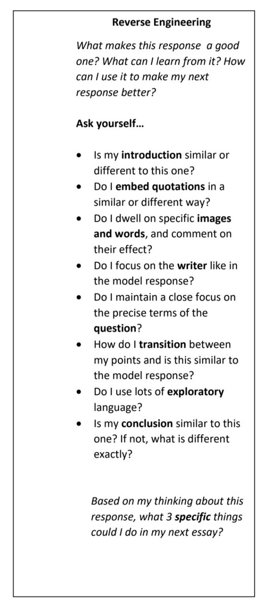 __codexterous's tweet image. **ENGLISH LIT RESOURCE**
Updated Analysis Bookmarks to tag into exercise books to help scaffold and prompt student thinking:
— How to read a text
— Sentence stems
— Approaching model essays
— How to embed quotations
Link with all 4: tinyurl.com/y57paqkj