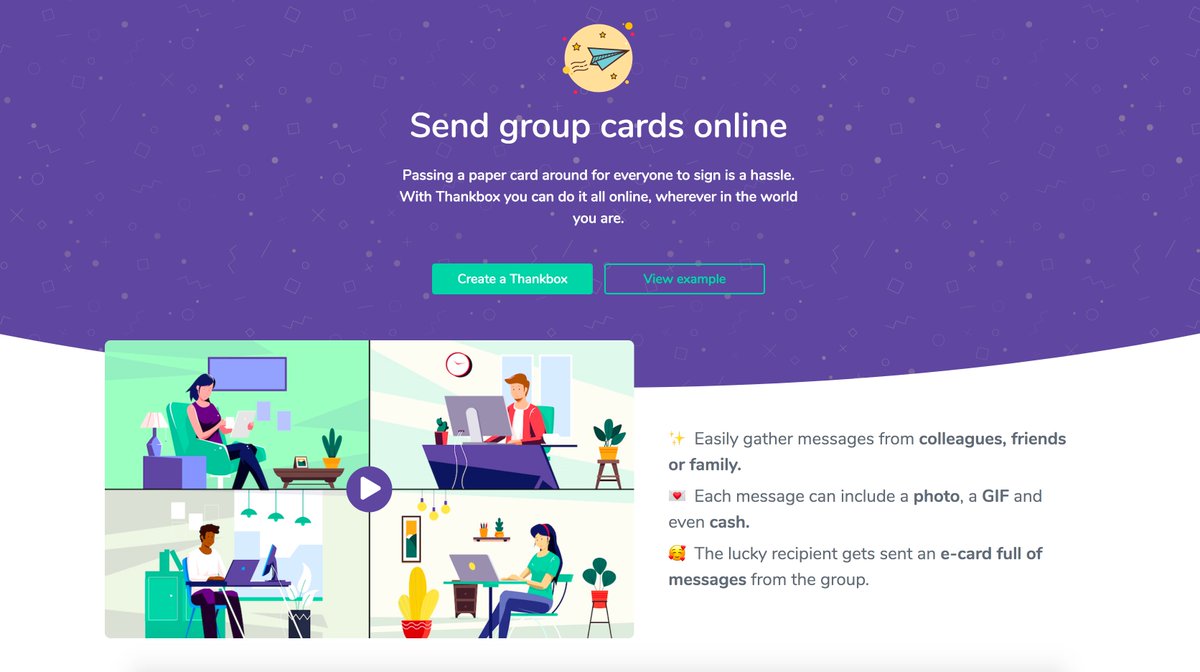 New thankbox landing page header