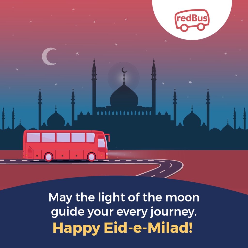 redBus_in's tweet image. Whether you&apos;re journeying home to loved ones 🏡👨‍👩‍👧‍👦 or celebrating where you are, wish you a very happy and peaceful Eid-e-Milad. 😊