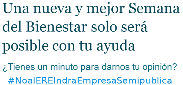 USOIndMinsait's tweet photo. Hoy despernamos con un nuevo mensaje de @IndraCompany De verdad quiere nuestra opinión, pues es esta #NoalEREIndraEmpresaSemipublica Cuida el empleo y nos cuidarás a tod@s. @sigindra, @rsticindra, @cigIndraISTI, @SindicatoAsit, @cobasindraorg, @CGTIndraMadrid https://t.co/VKu9PLZaOj