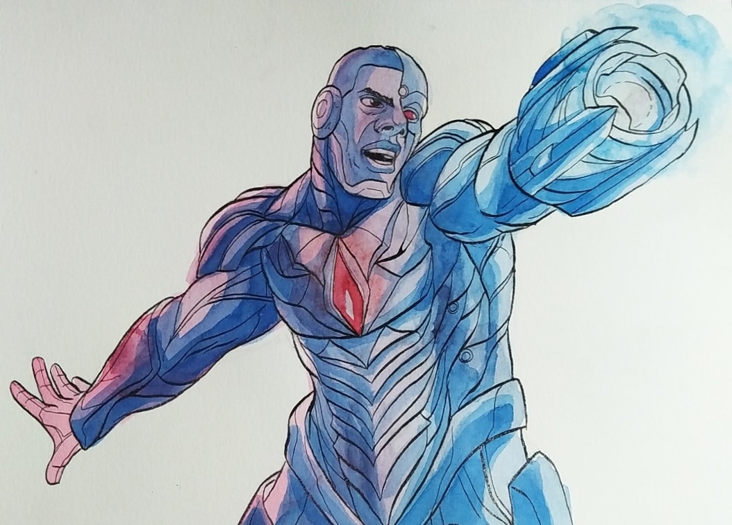 douggcruz's tweet photo. Cyborg no #pretober de hj!
#dccomics #cyborg #inktober2020 #inktoberday26 https://t.co/gVpkDy3YP5
