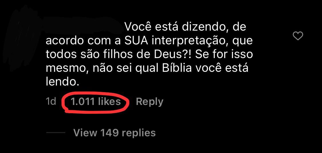 leonardogoncal7's tweet photo. não quero nem dizer onde vi esse comentário (acho q não importa) e fiz questão de preservar a identidade da pessoa. mas gente... 1011 likes? neste comentário? é sério isso? https://t.co/RgOAcgPcLB
