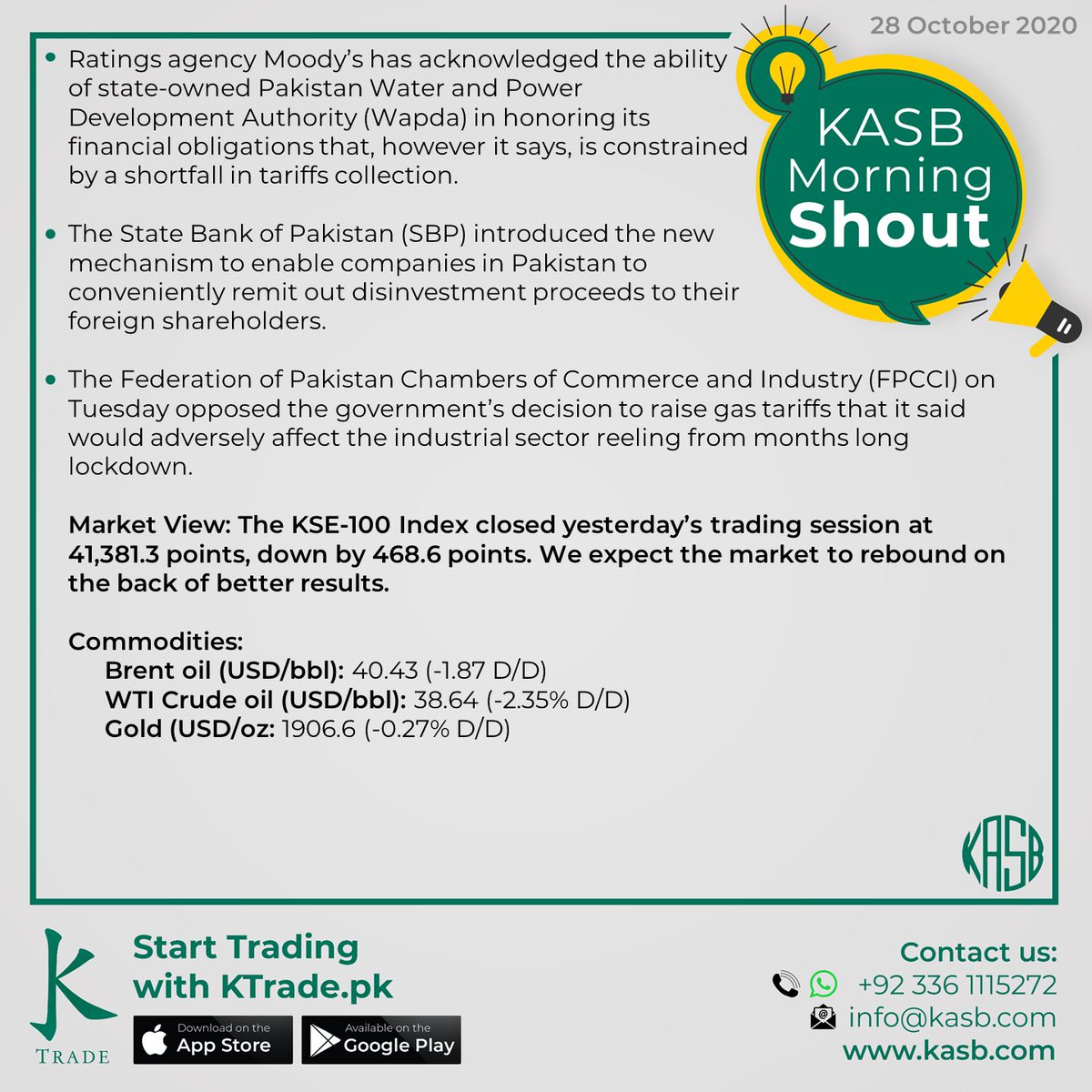 KASB Morning Shout: Our views on today's news
#kasb #smartinvesting #psx #stockmarket #KTrade #onlinetrading #pakistaneconomy #imrankhan #sbp #inflation #kse100 #brokeragehouse #psxstocks #marketupdate #emergingmarkets #frontiermarkets #news #morning #today #views https://t.co/Nv1Sfuyqog