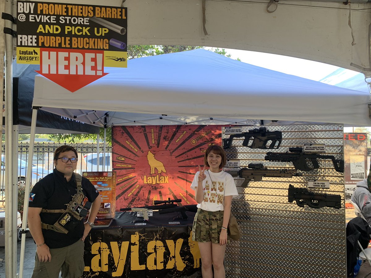 laylax_official's tweet photo. Thank you so much for promoting LayLax at https://t.co/0MiRjMvmKV Customer appreciation week!
But still nothing like face to face get to talk to you all at AirsoftCON. Hope we get to hangout again soon!!! #laylax #airsoft #airsoftevike https://t.co/QALorhbrpN