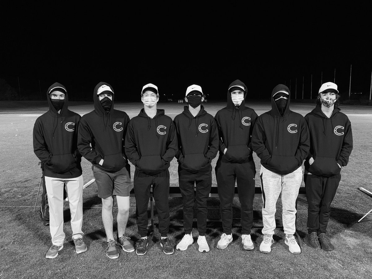 CasteelMensGolf's tweet photo. Shout out to our booster club for the hoodies.   Getting some work in the night before the state championship. First tee time is 9:00 am. #DefineTheMoment https://t.co/DkVo2tu5Tg