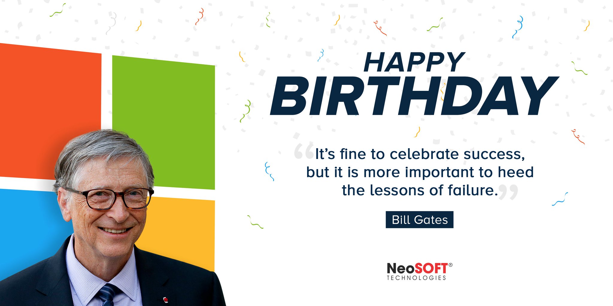 NeoSOFT heartily wishes Bill Gates a very happy birthday.   