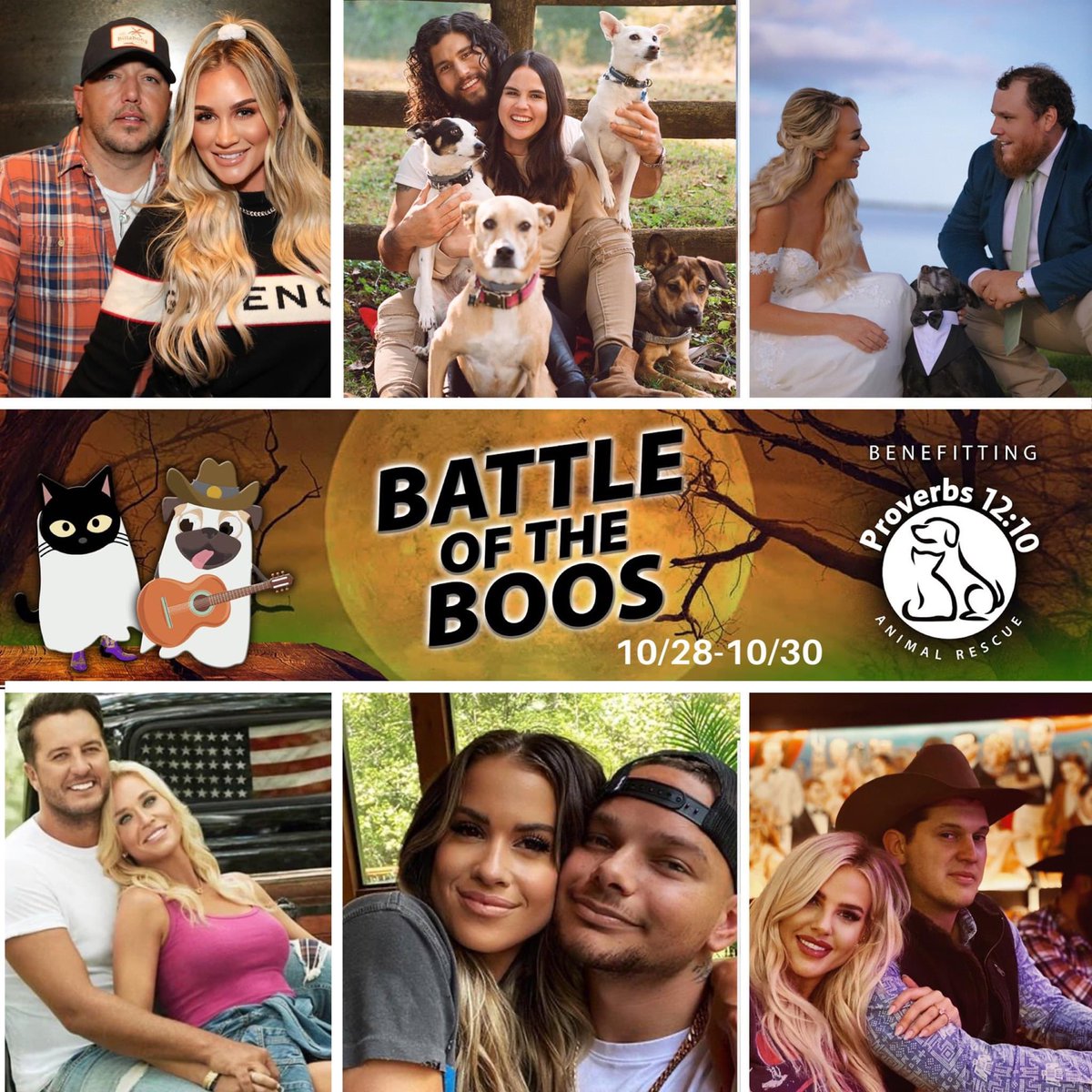 These country couples have teamed up for a friendly competition to benefit Proverbs 12:10 Animal Rescue. Battle of the Boos is an online fundraiser competition. Here’s the link where you can donate to vote for your favorite couple. battleoftheboos.swell.gives