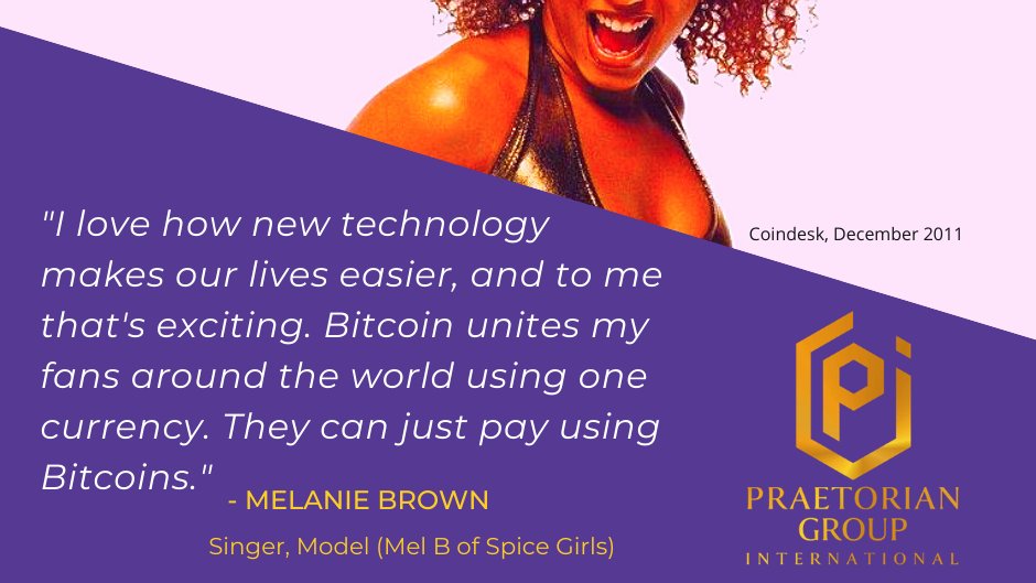 PGIGlobalTrade's tweet photo. "I love how new technology makes our lives easier, and to me that's exciting. Bitcoin unites my fans around the world using only one currency. They can just pay using Bitcoins." - Mel B.
#PraetorianGroupInternational #PGIGlobalTrade #PGIGlobal #PGI #Opportunity #Bitcoin #BTC https://t.co/hGdlBWg16w