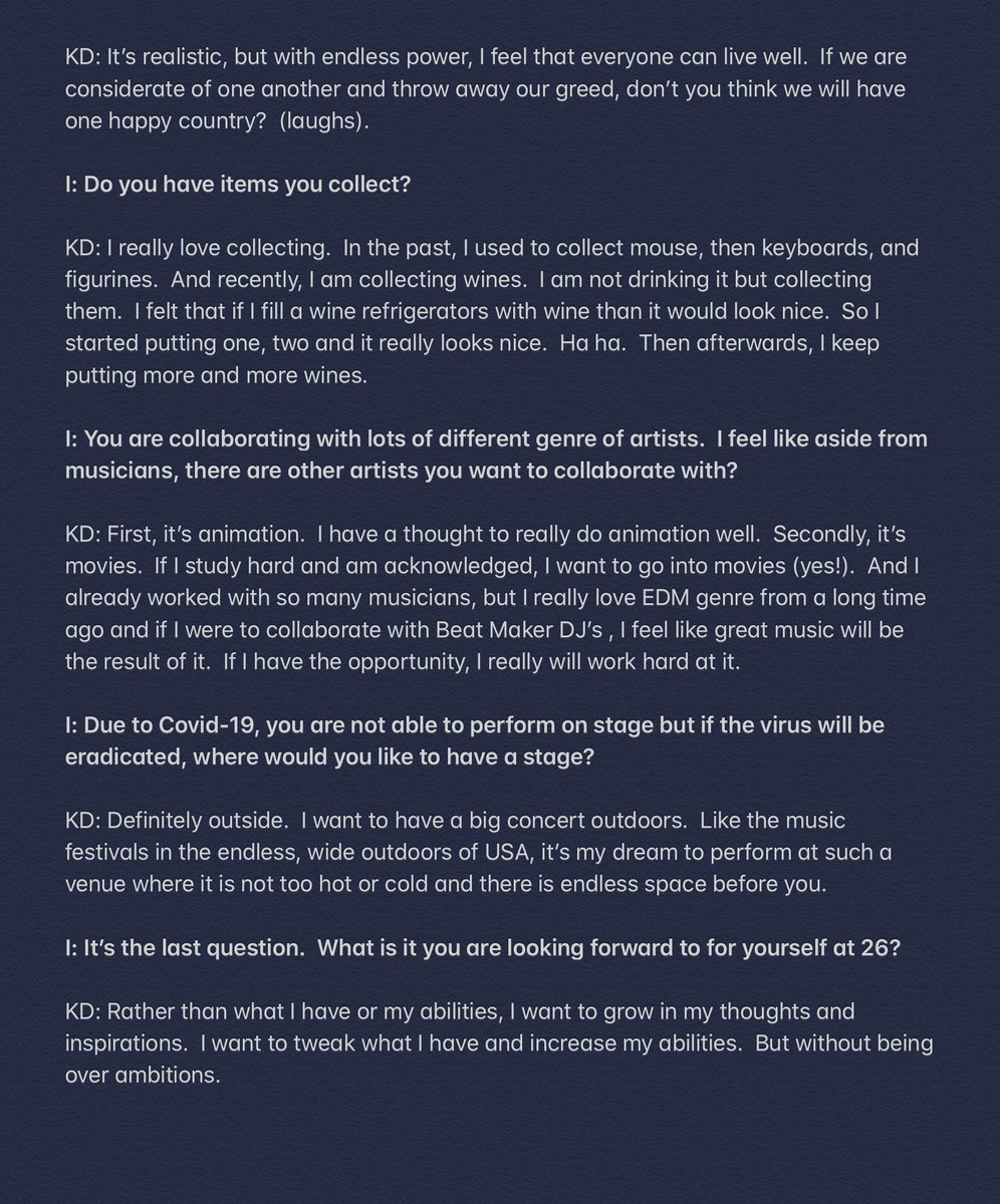 happydanielfan's tweet photo. Translation of pg 2 of Kang Daniel Arena interview. He wants to get into movies after he studies it! It’s a really good trans even if I do say so myself Hehehe. Sorry it took so long but life kept happening to me. Enjoy my lovely Danitys!  #kangdaniel @konnect_danielk #강다니엘 https://t.co/bmYN132Xfl