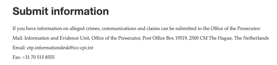 For now, we can still petition the Prosecutor to add the  #EndSARS   cases including  #LekkiMassacre to the existing crimes so that a Preliminary Examination can start quickly.If you have any information or data that can help the Prosecutor, send them an email or post.