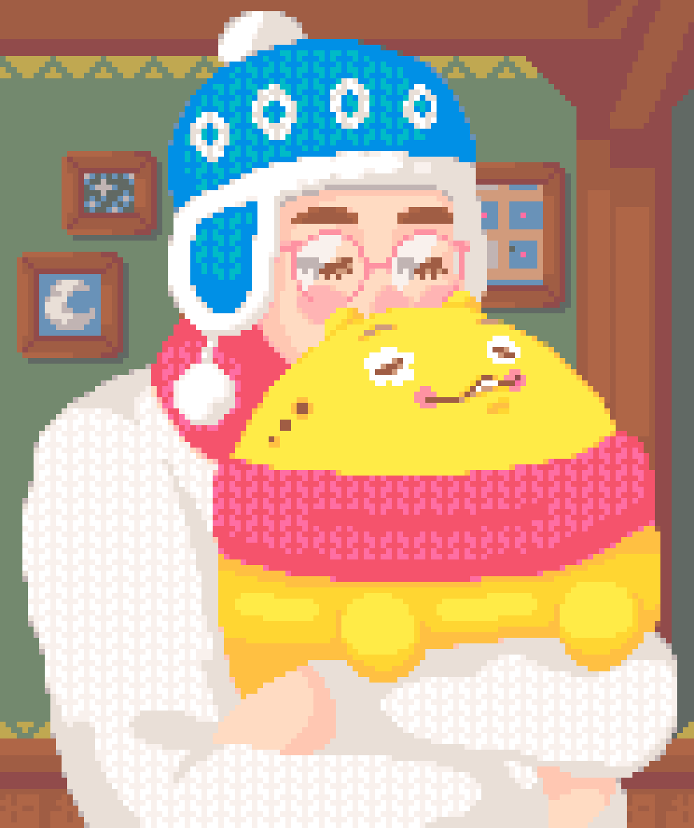 milky_cookies_'s tweet photo. Introducing Cozy, my new #pixelart self portrait featuring one of my favorite axies, Chonker!

9/10 for sale
.1 $ETH each on #Rarible
https://t.co/LRdgIyE4Wb
On October 30th, one person who retweets this will be randomly selected to win a copy! Good luck!
#cryptoart #AxieInfinity https://t.co/AYIJKsRHIX
