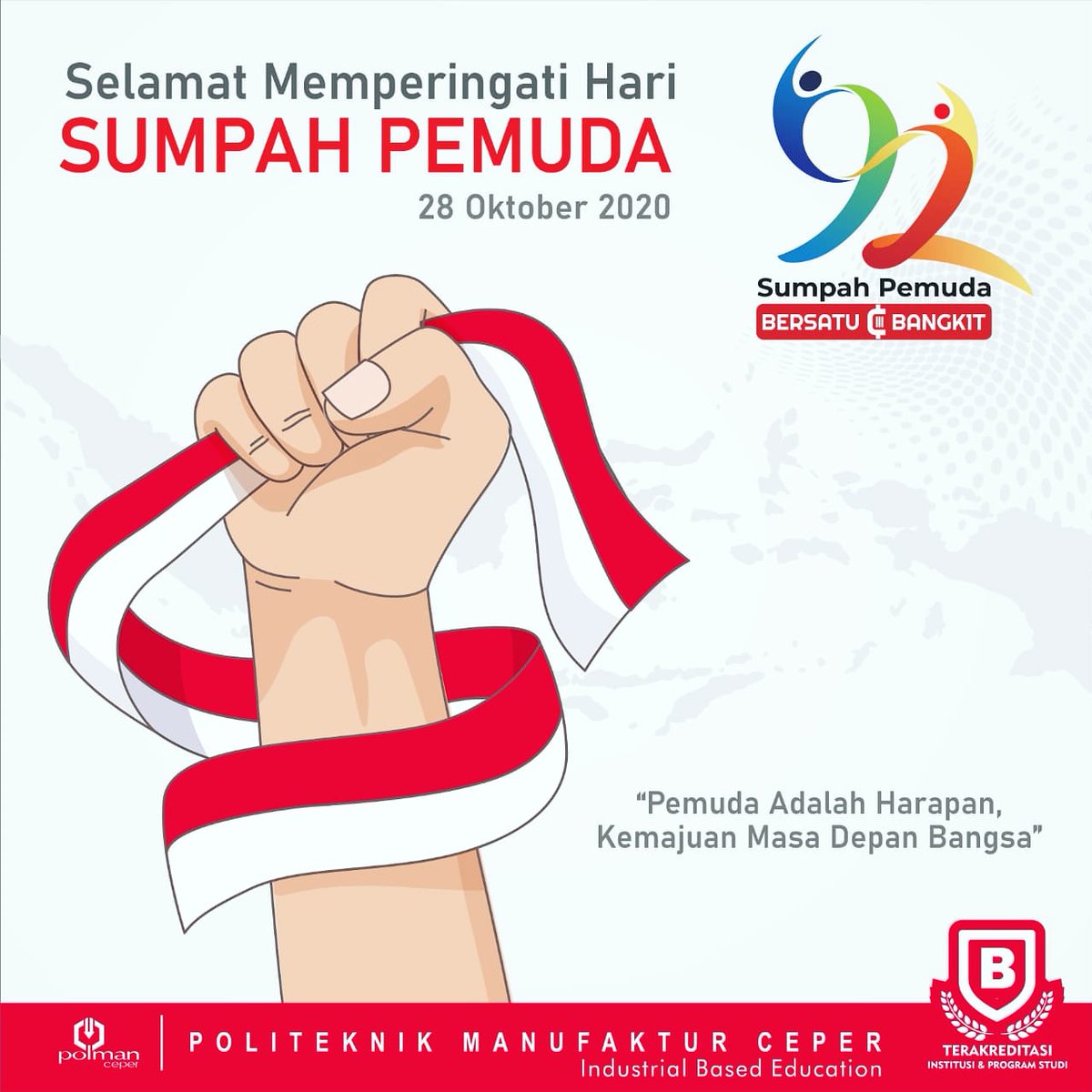 PolmanCeper1's tweet photo. Jadilah pemuda pencari solusi, solusi untuk Indonesia dan jadilah pemuda yang berani membawa perubahan.

#harisumpahpemuda
#harisumpahpemuda2020 #pemudapancasila
#pemudaindonesia #POLMANCEPER #foundryengineering #industrialmanagement #industrialbasededucation https://t.co/ykbHd2DXF8