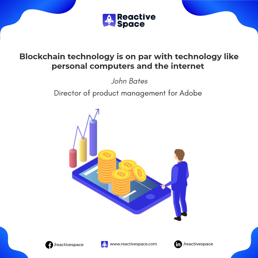 Businesses on blockchain today, will be benefiting the most in the future.🚀 
DM us or email us at 📩 info@reactivespace.com 

#blockchaintechnology #technology2020 #blockchain #crypto #cryptocurrencies #adobe #theinternet #personalcomputers #midweekmotivation