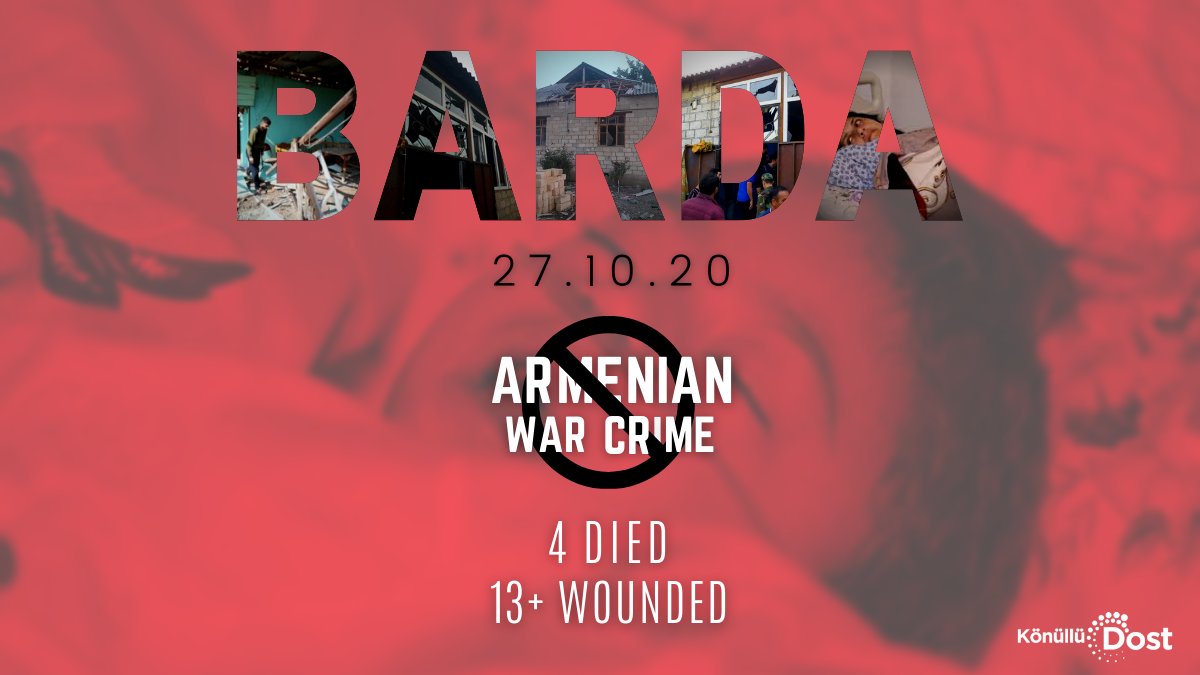 Again, we are witnessing #Armenian terrorism. In 27.10.2020, Armenia dropped a bomb on #Barda, killed 4 and injured 13+ people.
#Armeniakillscivilians
#DontBelieveArmenia  #StopArmenianOccupation  #StopArmenianTerrorism #Stopkillingcivilians
#PrayforBarda
<a href="/BBCBreaking/">BBC Breaking News</a> <a href="/OSCE/">OSCE</a> <a href="/CNN/">CNN</a>