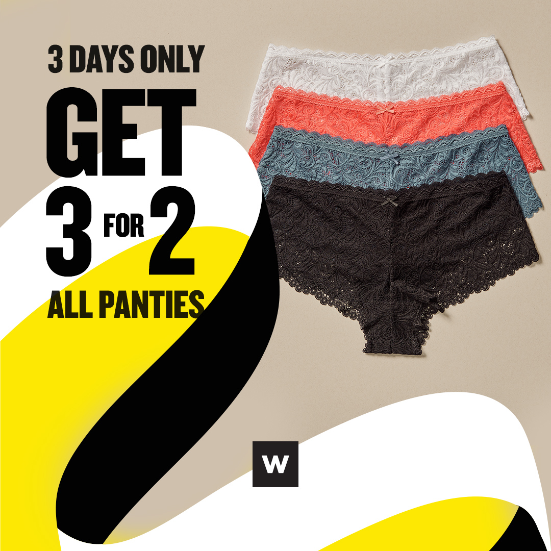 Woolworths SA on X: Stock up on the essentials, shop 3 for 2 on Woolies  panties. Get the offer first online from 28 Oct:   It's Black Fridaybut more!  / X