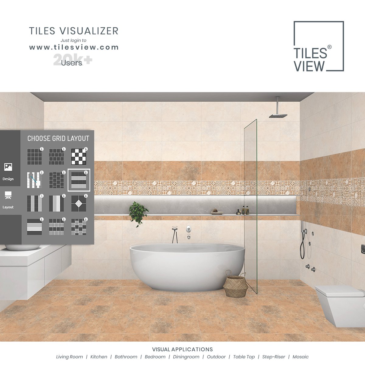 TilesVisualizer's tweet image. Inspiring designs, perfect finish.

#walltilesvisualizer #roomtilescataloguepdf #tilesvisualizer #tilelayoutvisualizer #tilesvisualizersoftware #bathroom #outdoortilevisualiser #ceramictilescatalogue #tilesview