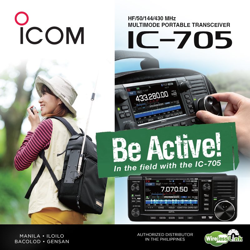 wltiofficial's tweet photo. Here we go guys! Guess what arrived in our office?
The newest Multimode portable #transceiver from ICOM is now available! Introducing, ICOM IC-705. It is compact in size and lightweight plus you can enjoy variety of bands from VHF, UHF, HF, D-STAR DV, SSB, CW, AM and FM modes. https://t.co/ofaVUkjDqv
