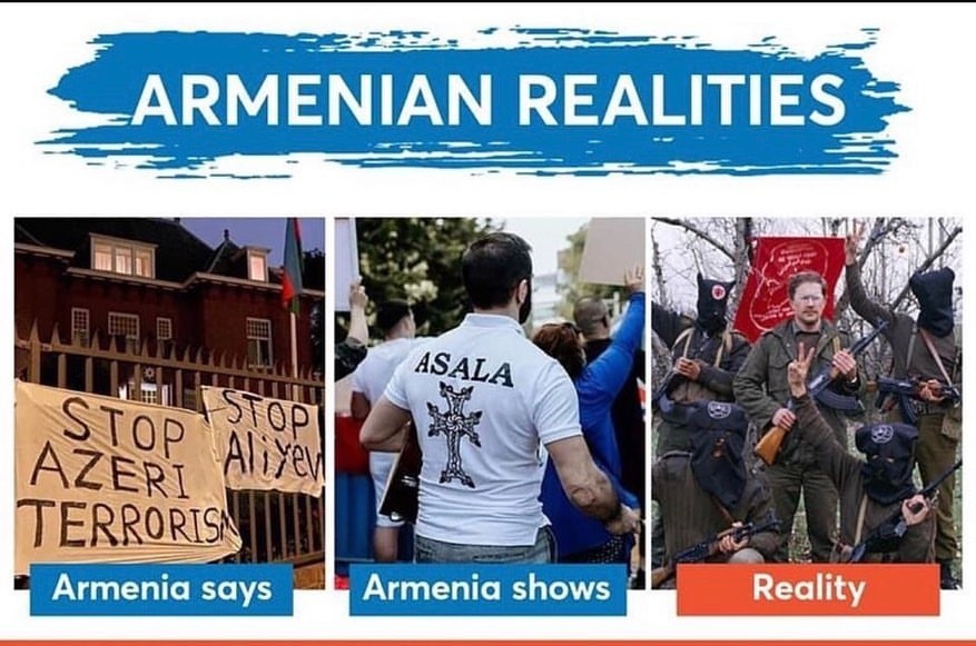 _Matanat_'s tweet photo. There are 13 terror Armenian organizations in the world. ASALA is one of them.  Azerbaijan has 0. 
#StopArmenianLies 
#StopArmenianAggression 
#StopArmenianTerrorism 
#PrayForBarda 
#PrayForGanja 
#Azerbaijanisstrong https://t.co/wDbKyBWuaS