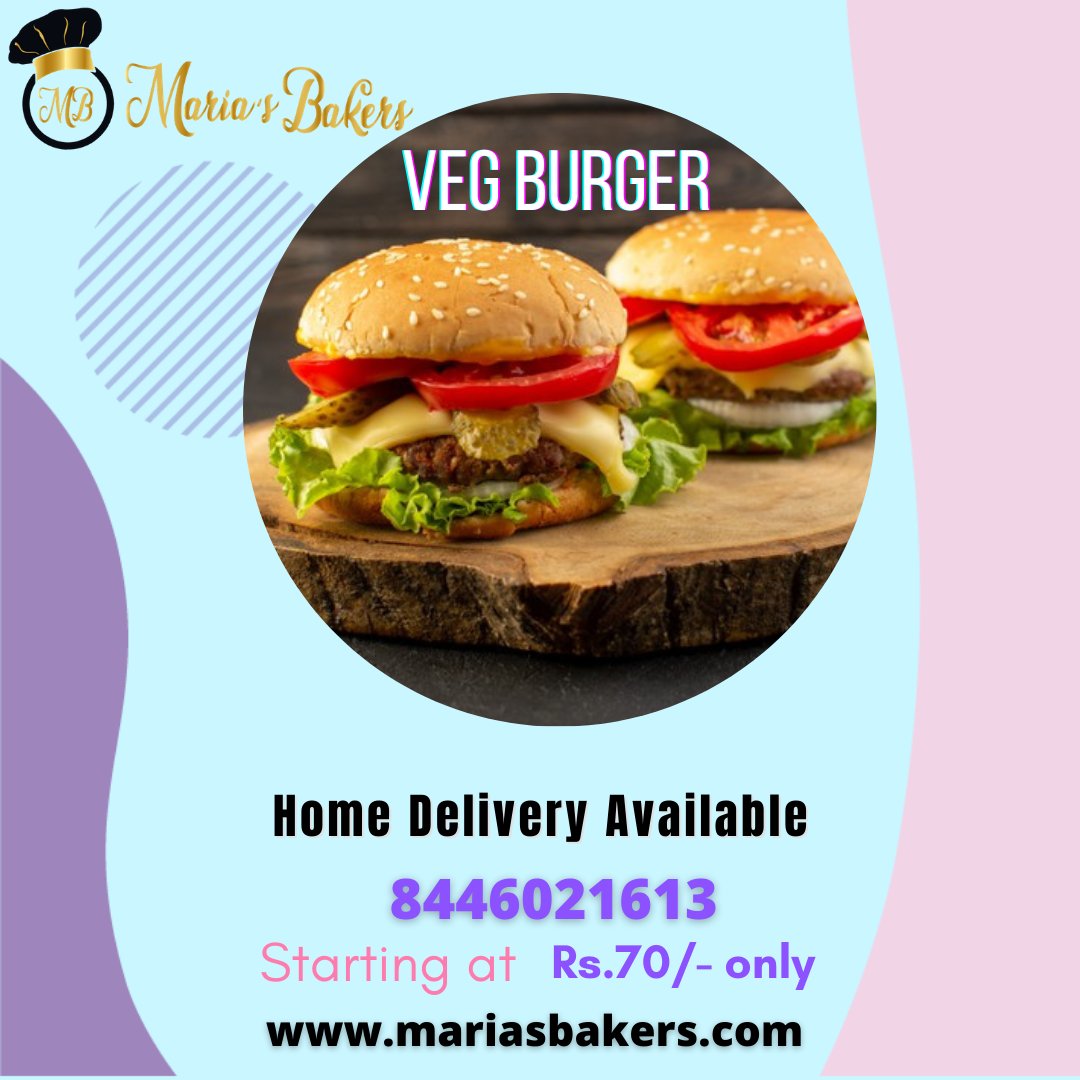 BakeryMarias's tweet photo. Veg Burger.
Order now: https://t.co/6w7qC7nvvD /8446021613
#cake #food #baking #pestry #foodporn #instafood #dessert #homemade #cakes #chocolate #yummy #delicious #cookies #cakedecorating #sweet #bake #birthday #BirthdayCake https://t.co/rOo1GPAuXW