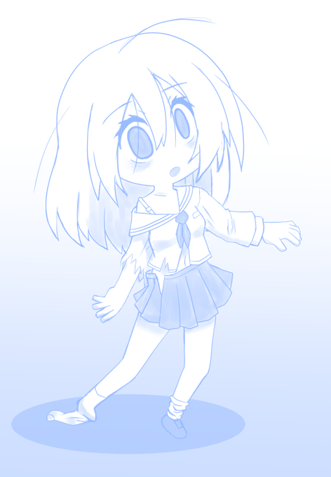 ゾンビ少女とか退廃的で破滅的なのも好きなので!
でも汚れとか傷とか出血とかそういうの描いたことないので描きこみを避けた結果ゾンビ少女と言うよりクッソ面白いゲームにハマって三徹目ぐらいの女の子といった方が雰囲気近い気がする 